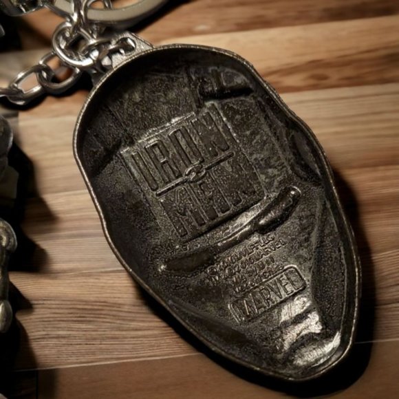 8" Metal Iron Man / Mask Keychain, Leather Braided Strap - NEW! - Picture 3 of 3